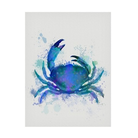 Fab Funky 'Crab 1 Blue Rainbow Splash' Canvas Art,14x19